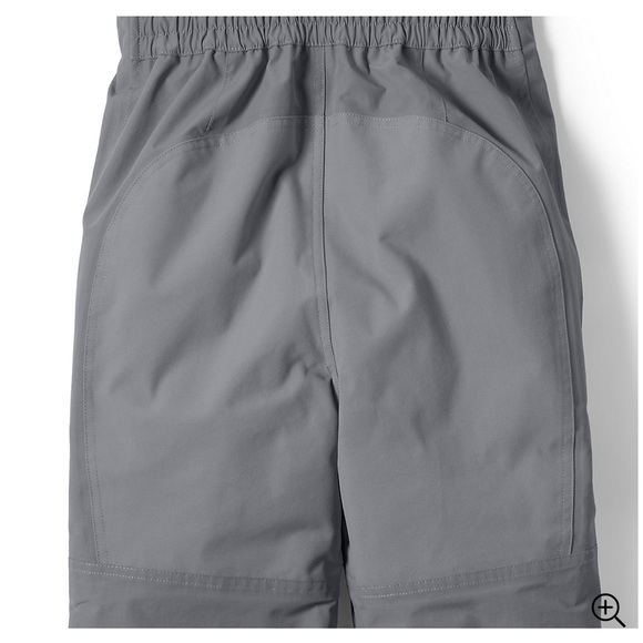 LANDS’ END KIDS SQUALL WATERPROOF INSULATED IRON KNEE SNOW BIBS-CADET GREY-16 - Picture 12 of 16